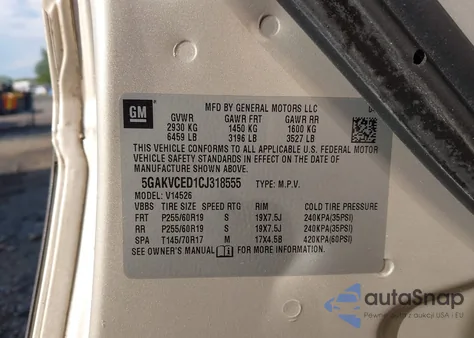 2012 Buick Enclave Leather from USA, damaged, VIN 5GAKVCED1CJ318555